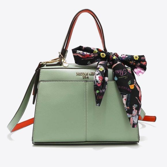 Nicole Lee Handbags - Nicole Lee USA Sage Green All Day Handbag With Crossbody Strap Vegan Leather